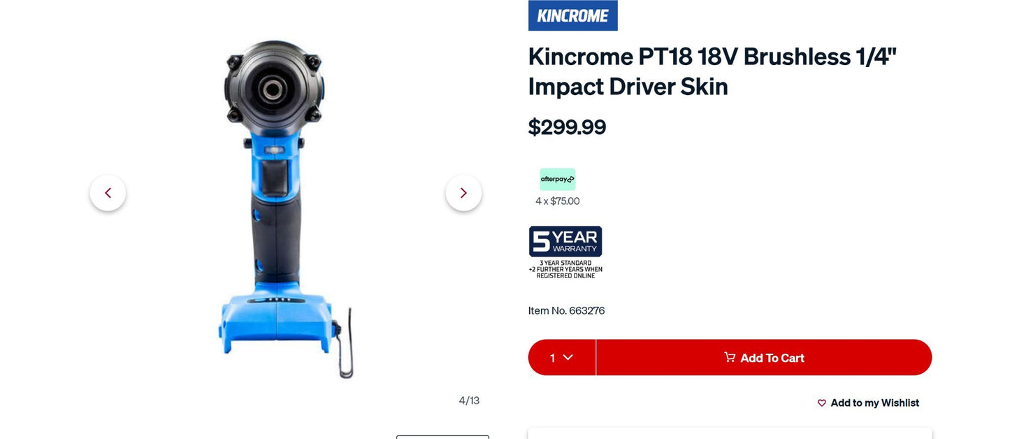 Kincrome Impact Driver - Skin Only